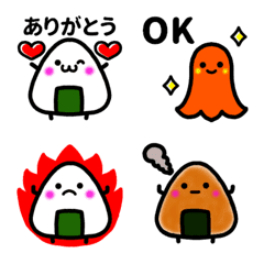 [LINE絵文字] おにぎり♥タコさんウインナーの画像