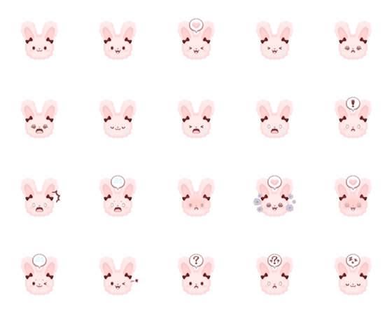 [LINE絵文字]Chocolate Strawberry Marshmallow Rabbitの画像一覧