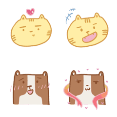 [LINE絵文字] Corgi MOMO with CAT HugHugの画像