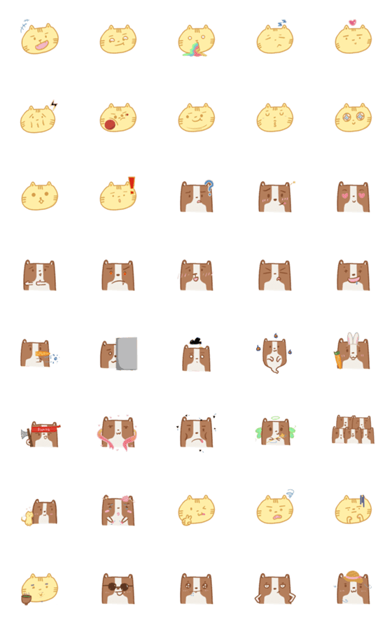 [LINE絵文字]Corgi MOMO with CAT HugHugの画像一覧