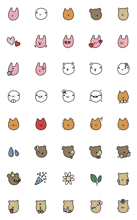 [LINE絵文字]sloppy animalsの画像一覧