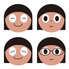 [LINE絵文字] No eyebrow girl daily expression plusの画像