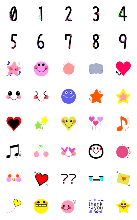 [LINE絵文字]数字＋使える絵文字の画像一覧