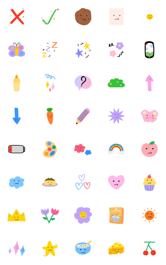 [LINE絵文字]Colorful cute emoji！！！！の画像一覧