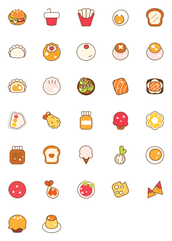 [LINE絵文字]Variety cute foodの画像一覧