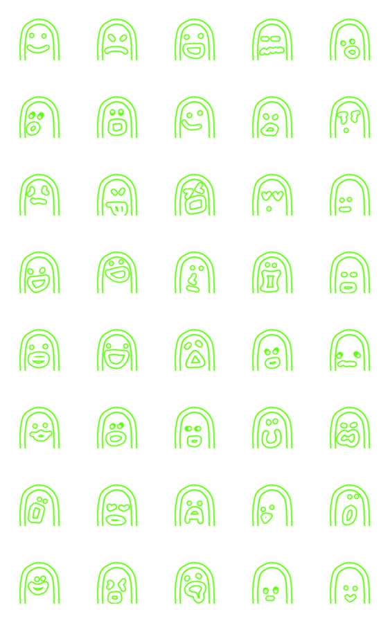 [LINE絵文字]Greenman emojiの画像一覧