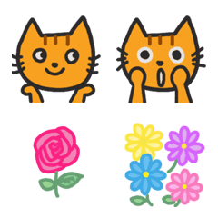 [LINE絵文字] Myu and flowersの画像