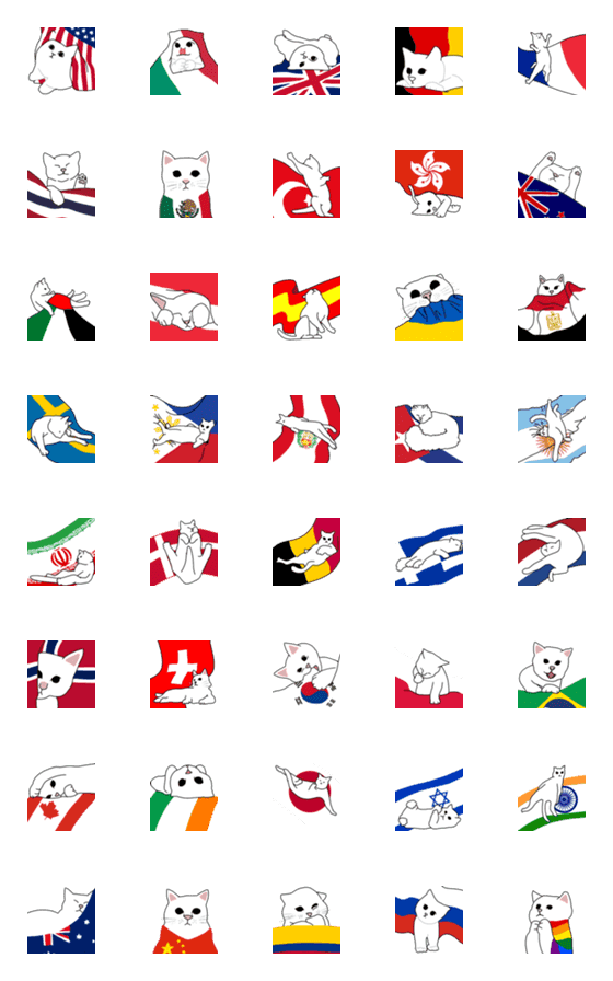 [LINE絵文字]Flag Catの画像一覧