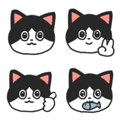 [LINE絵文字] ハチワレねこの使いやすい絵文字の画像