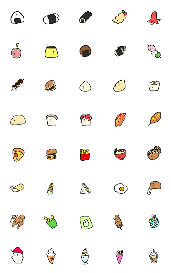 [LINE絵文字]食べ物、たべものの画像一覧