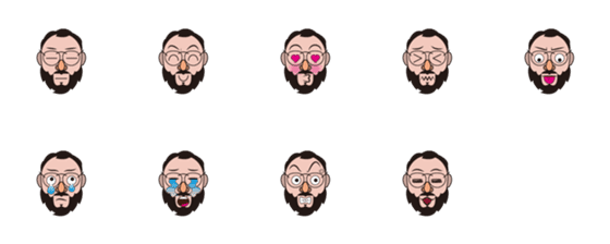 [LINE絵文字]Bearded brother's expressionの画像一覧