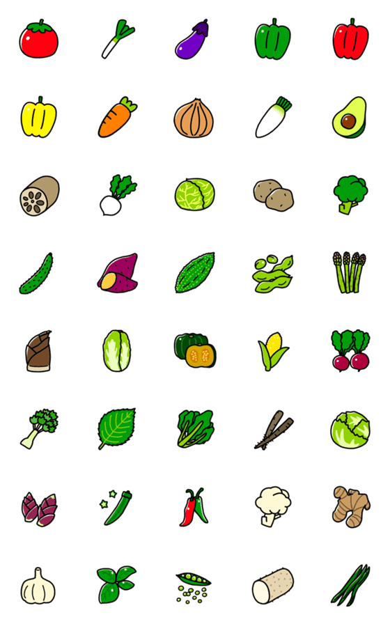 [LINE絵文字]ころころ！お野菜の画像一覧