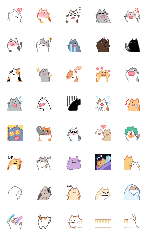 [LINE絵文字]meow meow emotesの画像一覧