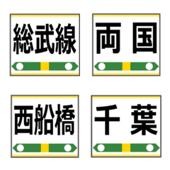 [LINE絵文字] 今ここ！【総武線（各駅）】駅名の絵文字の画像