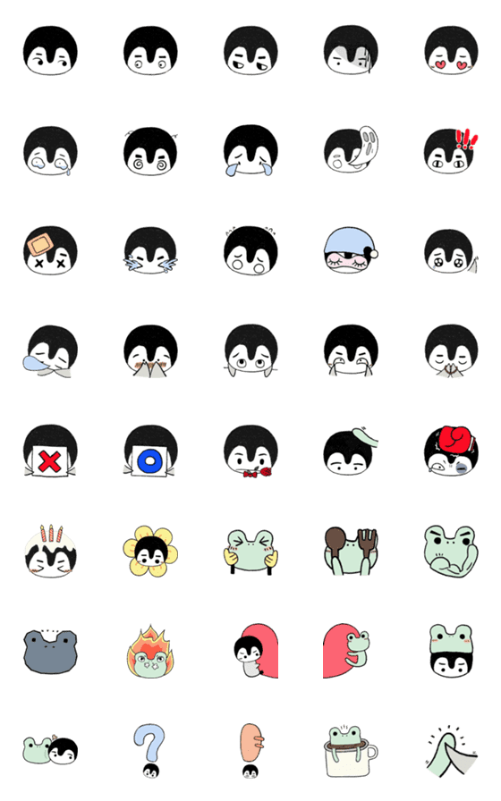 [LINE絵文字]Guli and Guin Everyday Faces [2]の画像一覧