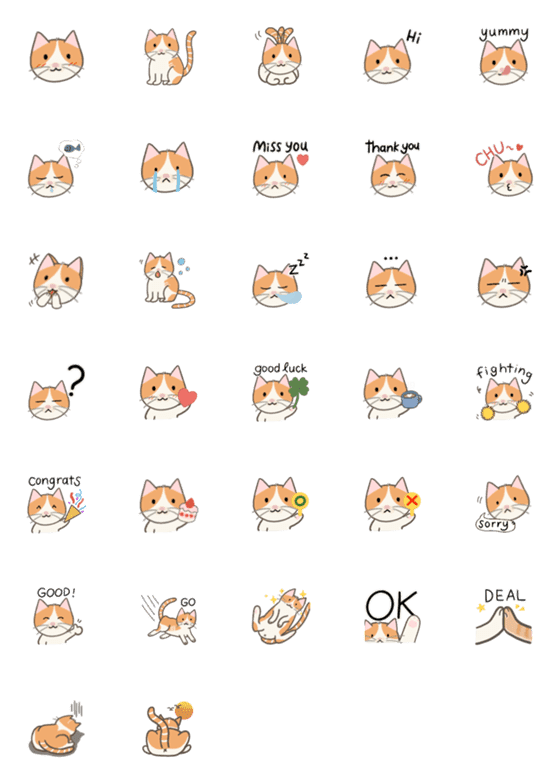 [LINE絵文字]NEMO cat emojiの画像一覧