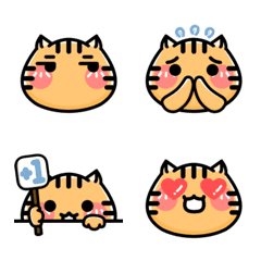 [LINE絵文字] Happy Fat Cat - Mai Mai's Emojiの画像