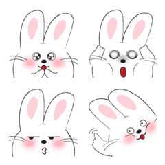 [LINE絵文字] Cute funny rabbit - Emojiの画像