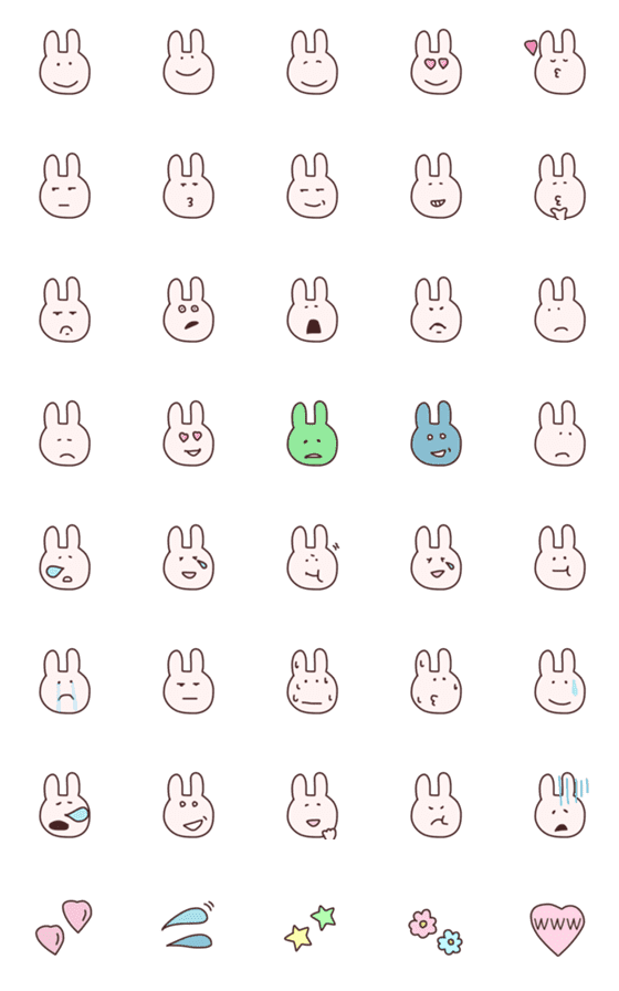 [LINE絵文字]【シンプルにうさぎ】の画像一覧