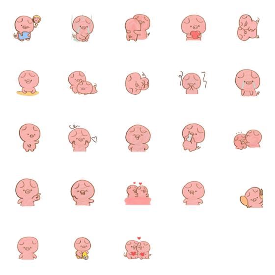 [LINE絵文字]polite little pigの画像一覧