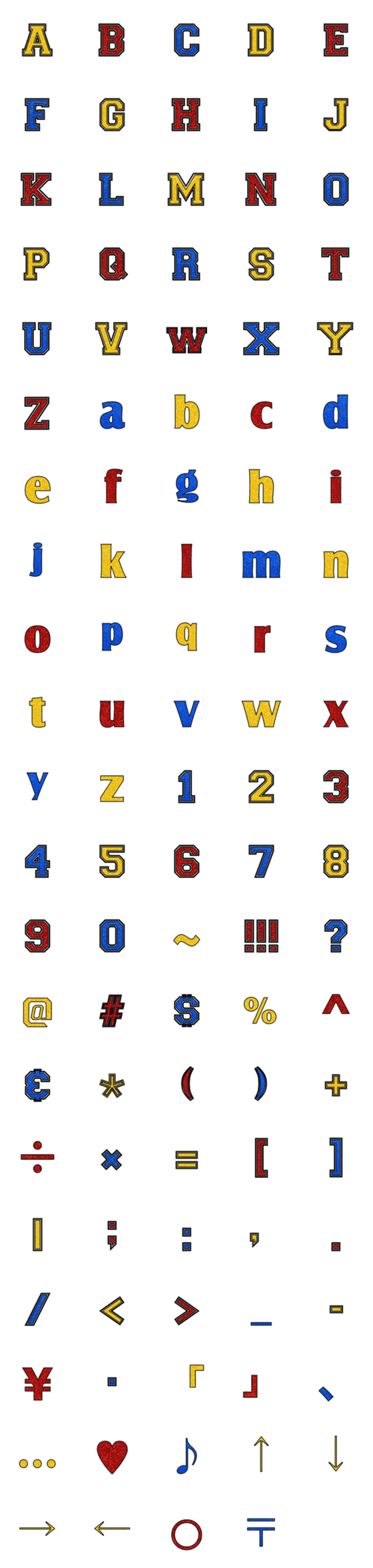 [LINE絵文字]american style alphabet4の画像一覧