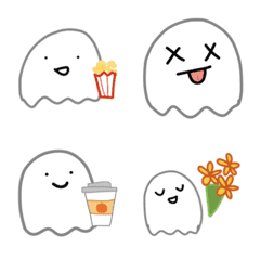 [LINE絵文字] Ghost Emoji Cute Funny Face Halloween <3の画像