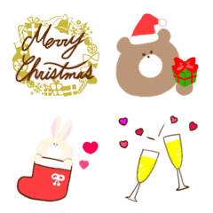 [LINE絵文字] ふんわりベアラビ#3 クリスマスの画像