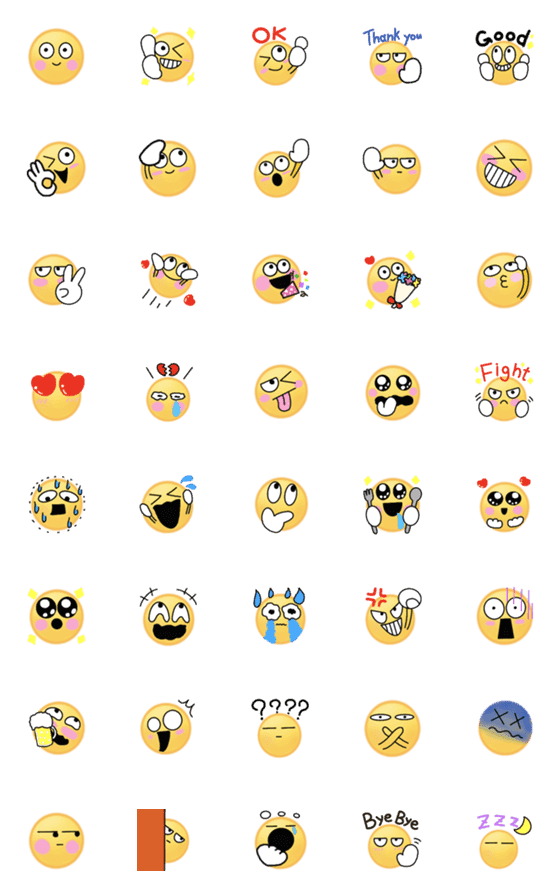 [LINE絵文字]顔文字スマイルEMOJI6の画像一覧