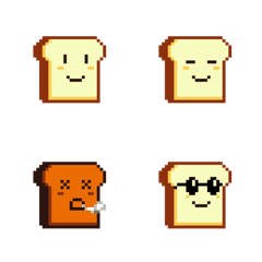 [LINE絵文字] Pixel Bread絵文字の画像