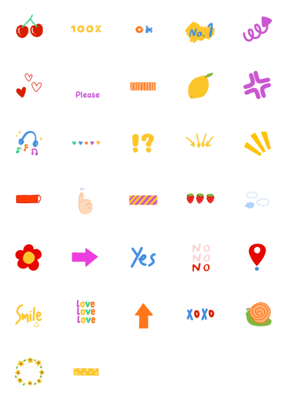 [LINE絵文字]Color pop emojiの画像一覧