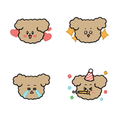 [LINE絵文字] Cute brown poodleの画像