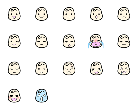 [LINE絵文字]baby's simple Emojiの画像一覧