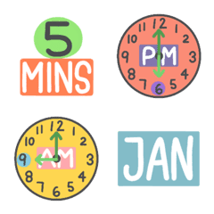 [LINE絵文字] Time and Month Emojisの画像