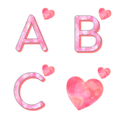 [LINE絵文字] pink heart emoji originalの画像