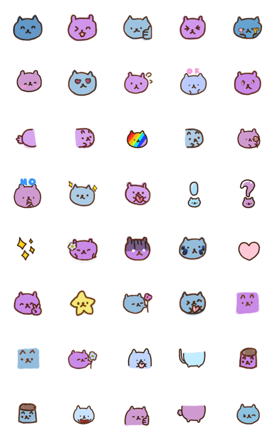 [LINE絵文字]Meow Meow and Candy Hamster 40 Stickersの画像一覧