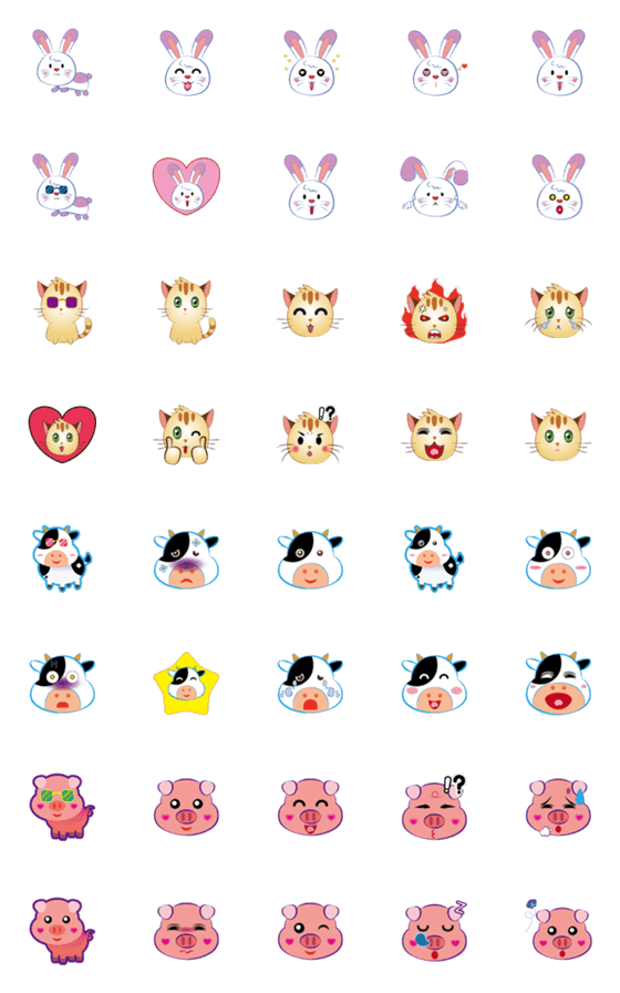 [LINE絵文字]nancy's kitties  with partner animalsの画像一覧