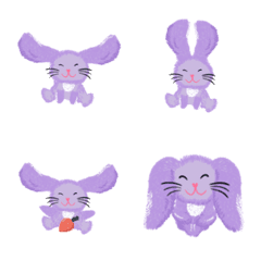 [LINE絵文字] Cutie Purple Rabbitの画像