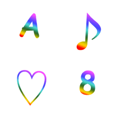 [LINE絵文字] Rainbow colorful alphabets and numbersの画像