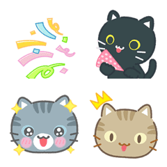 [LINE絵文字] 動く！3びきのねこの絵文字の画像