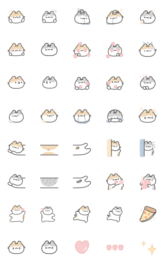 [LINE絵文字]LazyFatNeko 3の画像一覧