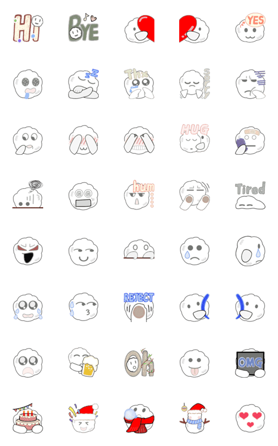 [LINE絵文字]Snowball Daily Emotion Tag 2 ( Santa )の画像一覧