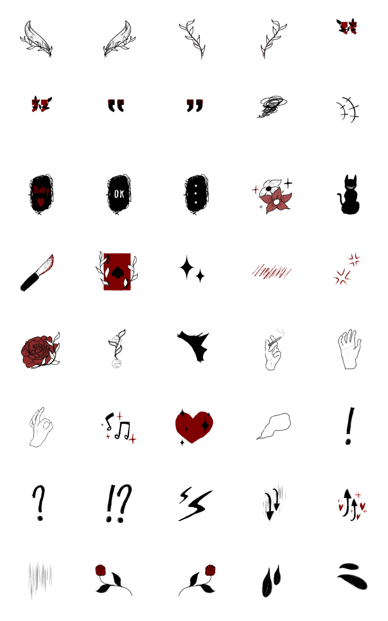 [LINE絵文字]dark rose.の画像一覧