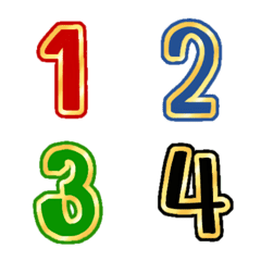 [LINE絵文字] Number classic gold and color emojiの画像