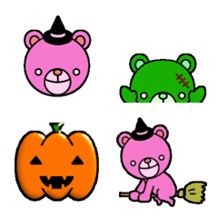 [LINE絵文字] 動くピンくまのハロウィンの画像