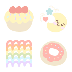 [LINE絵文字] sweet things emoji (pastel)の画像