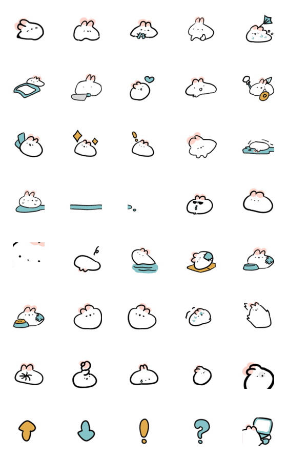 [LINE絵文字]bao rabbitの画像一覧