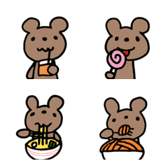 [LINE絵文字] 食いしんぼうクマの動く絵文字の画像