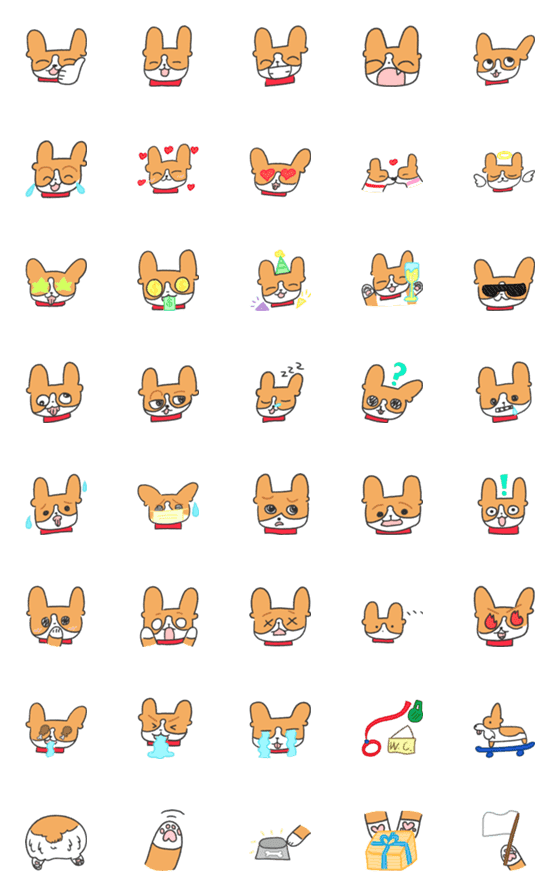 [LINE絵文字]Welsh corgi daily lifeの画像一覧