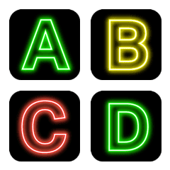 [LINE絵文字] Neon night light lettersの画像