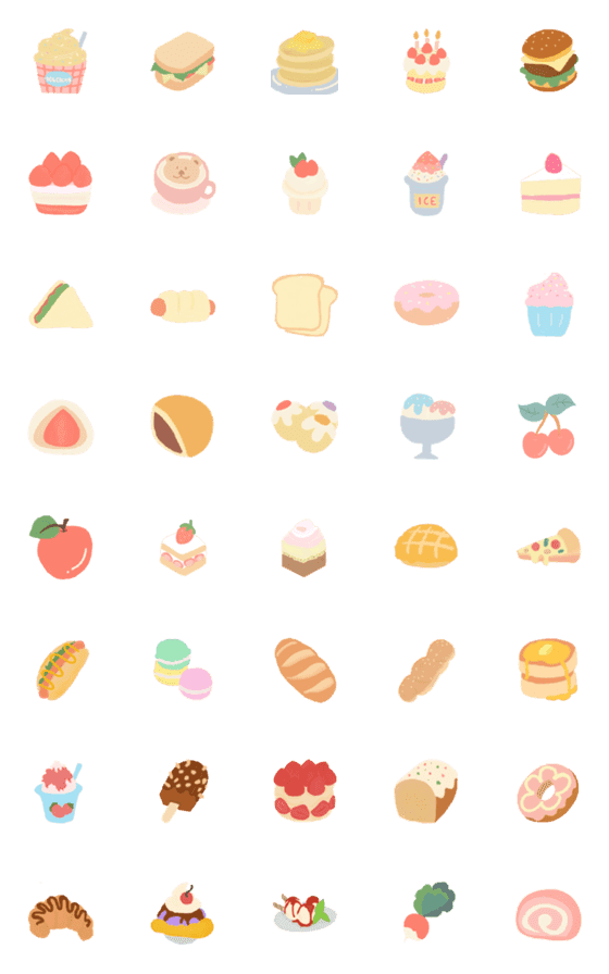 [LINE絵文字]Cutie Sweet Bakeryの画像一覧